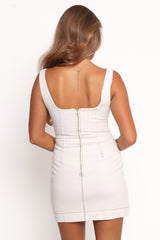 Isley Mini Dress - White Denim