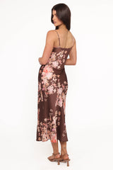 Jamila Midi Dress - Brown Floral