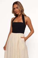 Jayden Maxi Dress - Black Cream