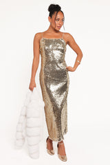 Karley Sequin Maxi Dress - Gold