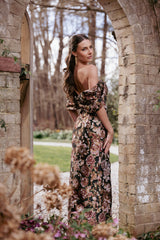 Lilia Maxi Dress - Black Floral
