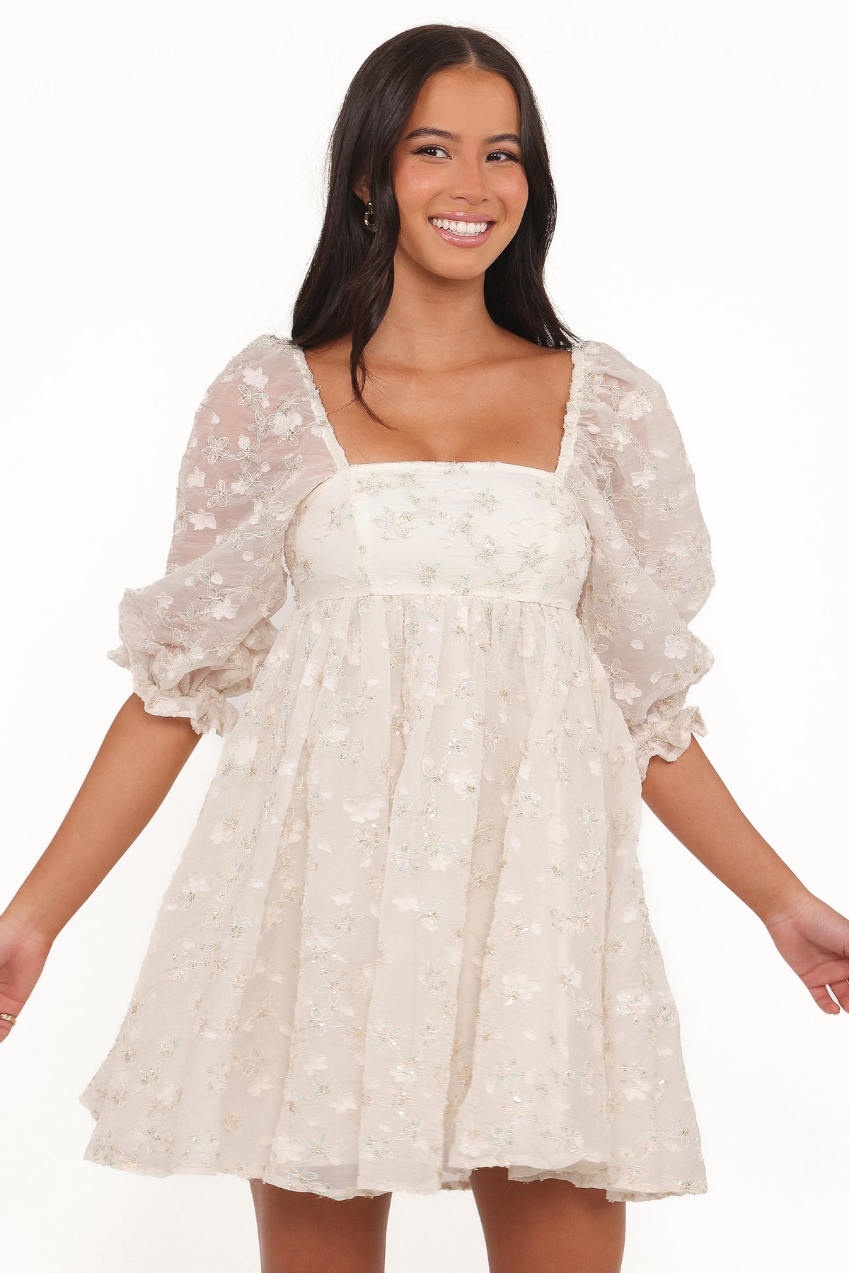 Lillan Mini Dress - Ivory Sequin