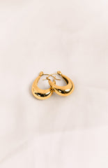 Lucetta Gold Oval Statement Hoop Earrings