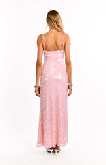 Lyanna Pink Sequin Maxi Dress