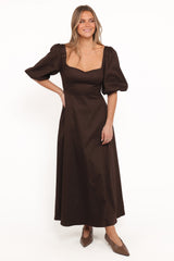 Merlena Maxi Dress - Chocolate