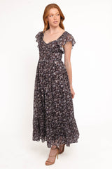 Myles Maxi Dress - Brown/Blue Floral