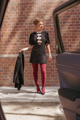 Natasha Boucle Mini Dress - Black