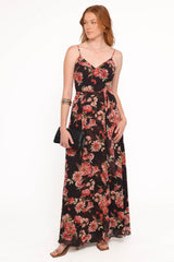 Naver Maxi Dress - Black Floral