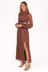 Neveah Long Sleeve Maxi Dress - Chocolate