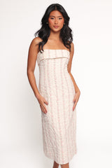 Norma Strapless Midi Dress - Pink Floral