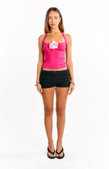Prescilla Pink Orchid Halter Top