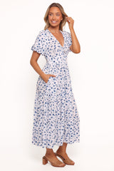 Roberts Maxi Dress - Blue Ditsy Floral