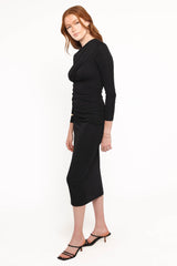 Rogan Long Sleeve Maxi Dress - Black