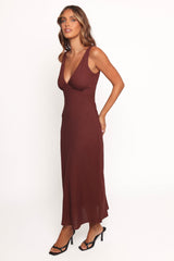Shyla Midi Dress - Brown