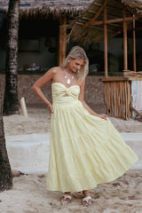 Sitara Strapless Midi Dress - Yellow