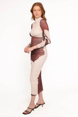 Sukin Midi Dress - Brown Floral