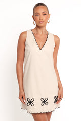 Thalia Mini Dress - Cream/Black