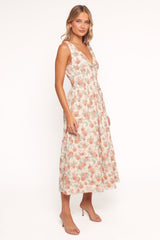 Velda Midi Dress - Pink Floral