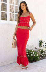 Wiatt Red Maxi Skirt