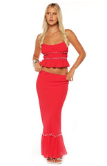 Wiatt Red Maxi Skirt