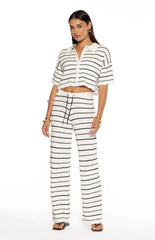 Maple White Navy Stripe Knit Pants