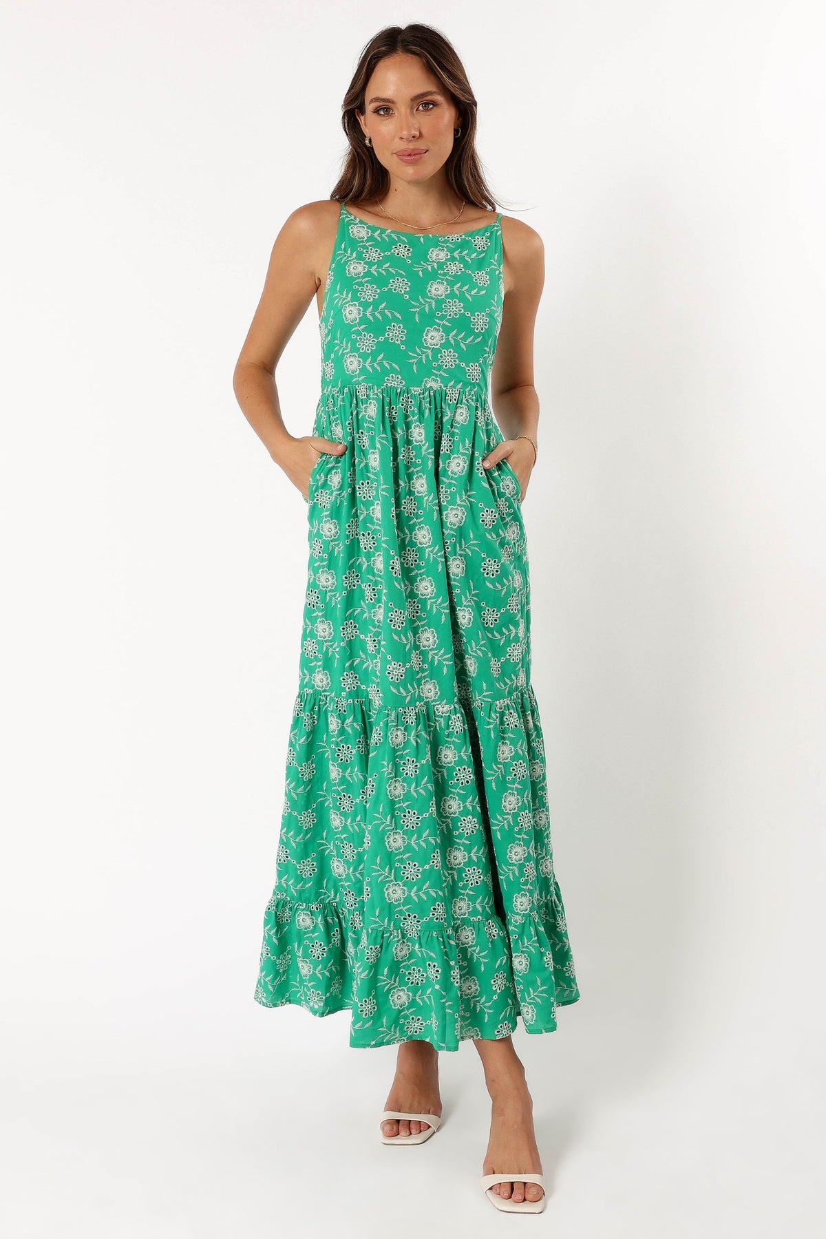 Jenson Maxi Dress - Green Eyelet
