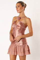 Reeve Halterneck Mini Dress - Rose