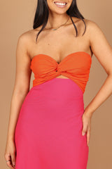 Rosetta Dress - Fuchsia/Orange