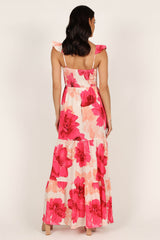 Tilly Shirred Maxi Dress - Pink